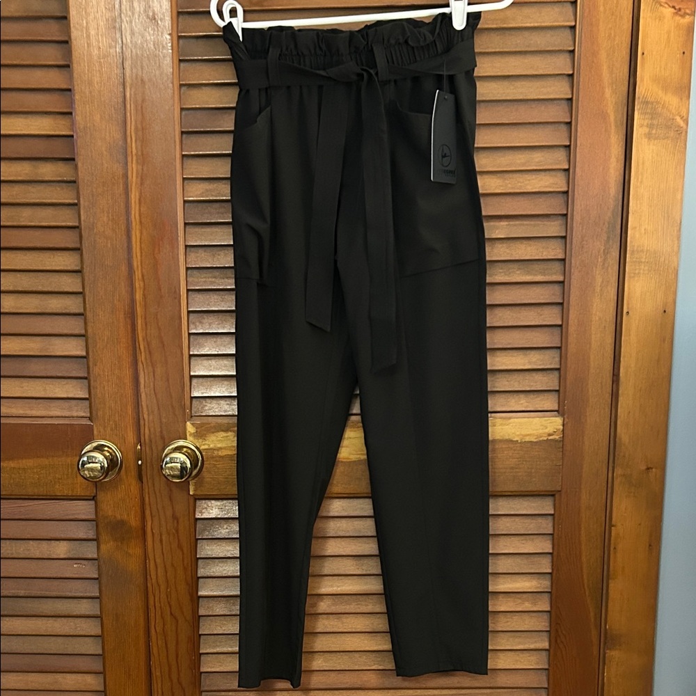 90 Degree By Reflex Black Paperbag Waist Pants